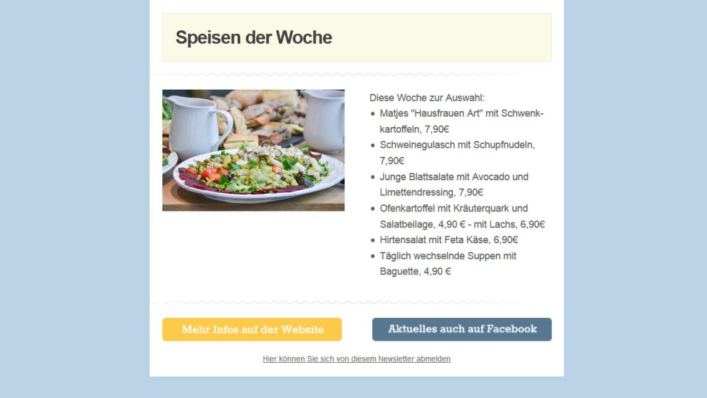 Basecamp Newsletter 20160517 - Speisen