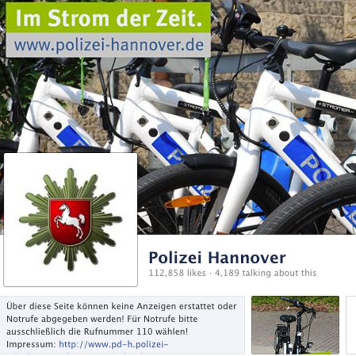Die Polizei aus Hannover auf Facebook