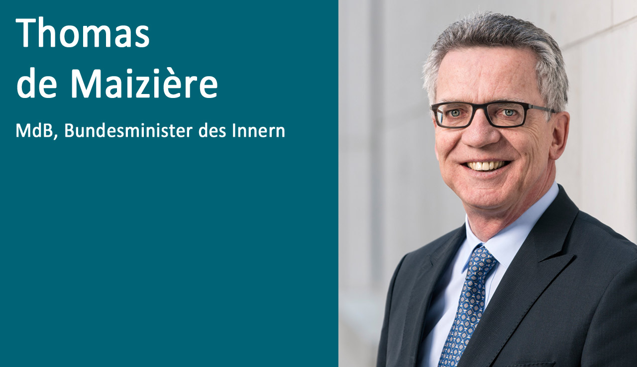 Dr. Thomas de Maizière, MdB und Bundesminister des Innern.